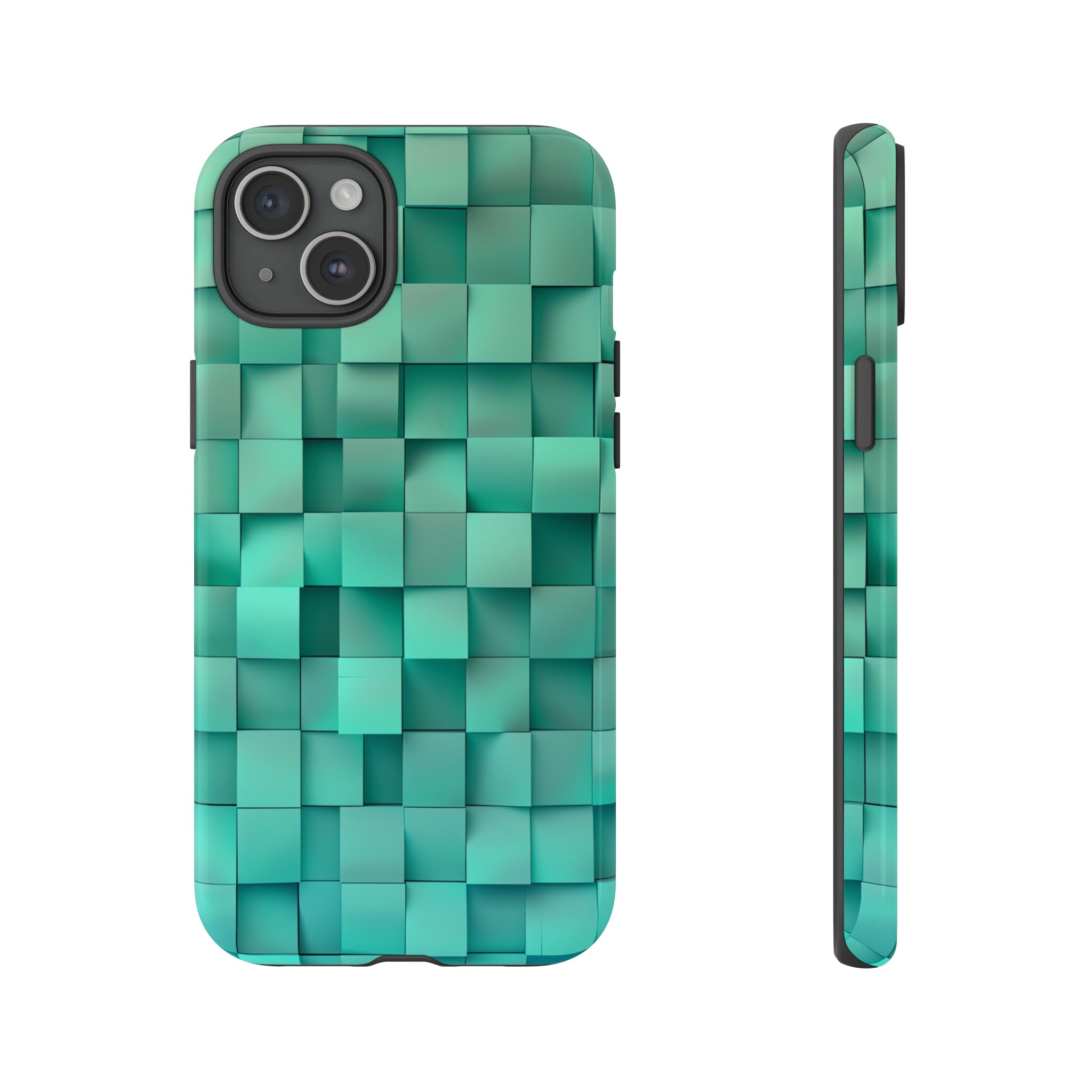 Teal Tranquility: Square Gradient - Protective Phone Case