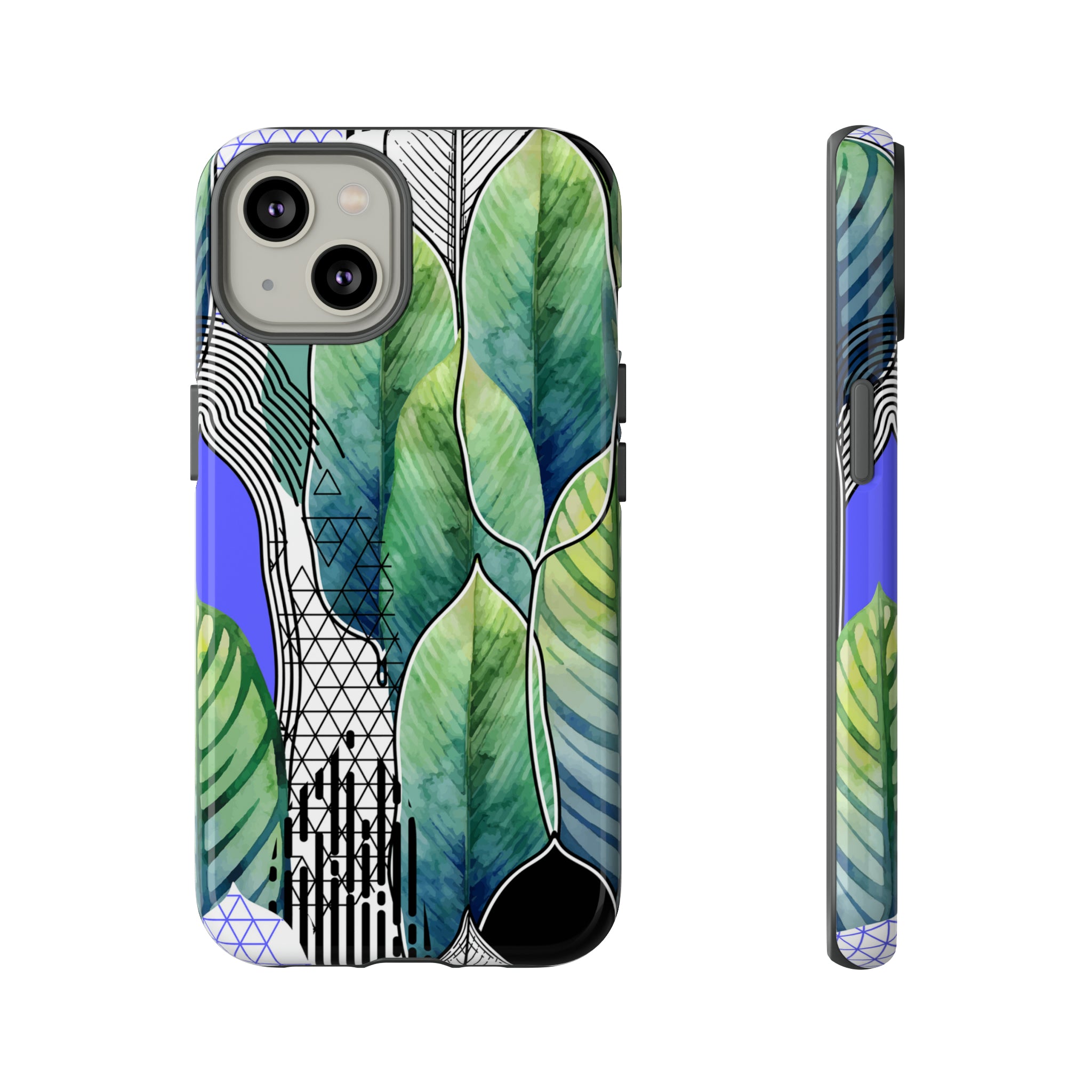 Watercolor Green Leafs - Protective Phone Case