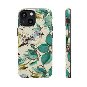 Cute Flowers and Birds iPhone case (Protective) - Protective Phone Case