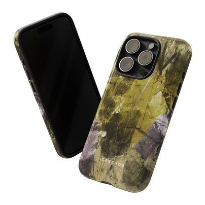 Yellow Grunge Art Phone Case - Protective Phone Case