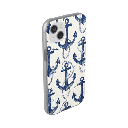 Navy Anchor Loop iPhone 14 Plus Case - Soft