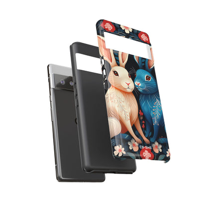 Rabbits Embrace Blossoms - Google Pixel Case