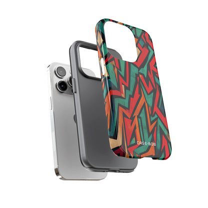 Crimson Zigzag iPhone 14 Pro Case - Tough