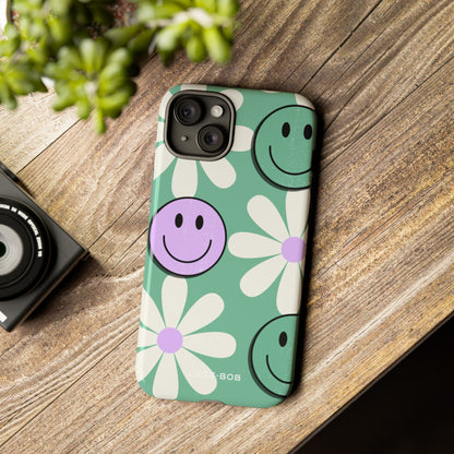 Smiley Daisy Glow iPhone 15 Plus Case - Tough