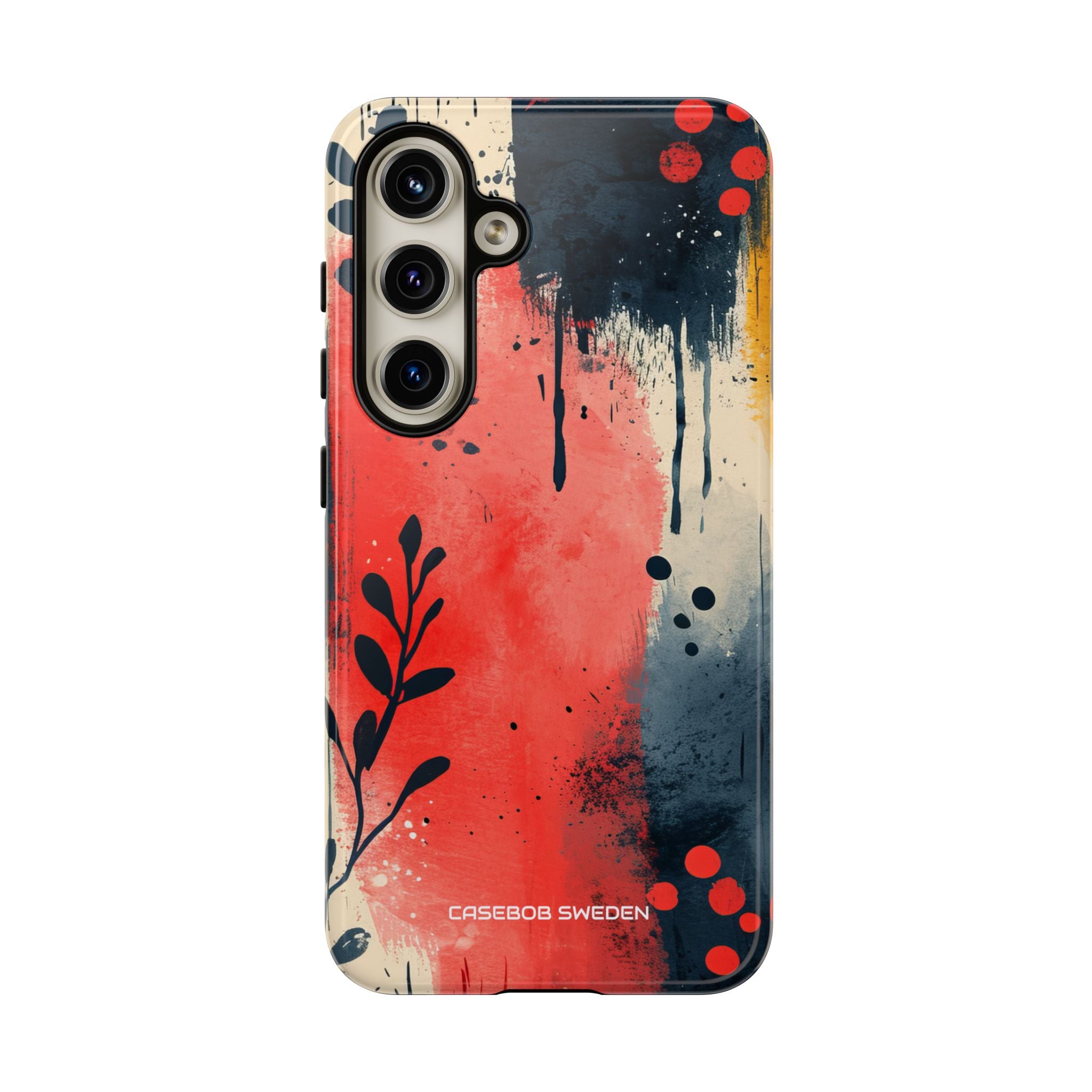 Red Blue Abstract Florals - Tough Samsung S24 Phone Case