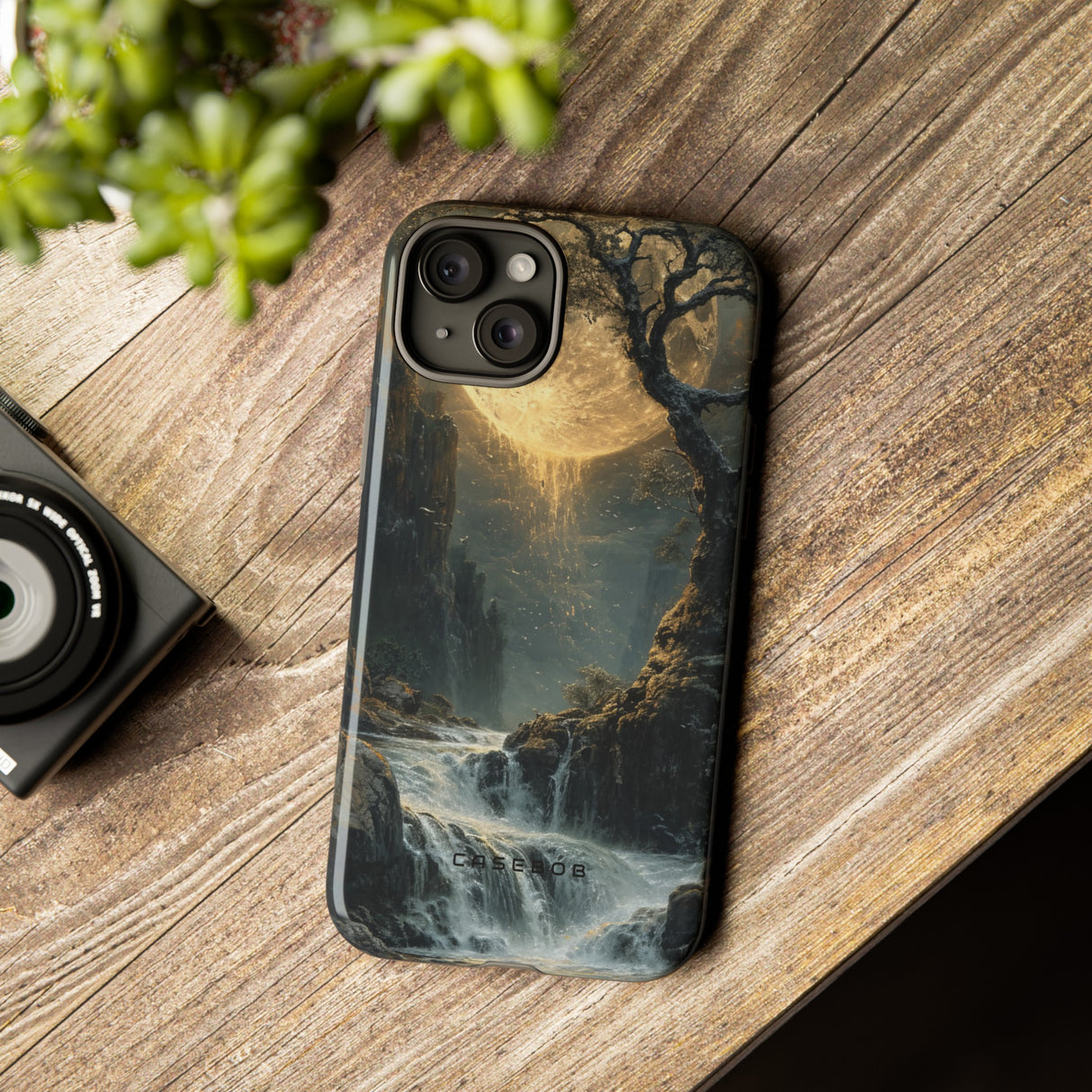 Moonlit Waterfall Silence - Protective Phone Case