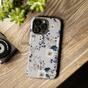 Watercolor Blue Summerflowers - Protective Phone Case