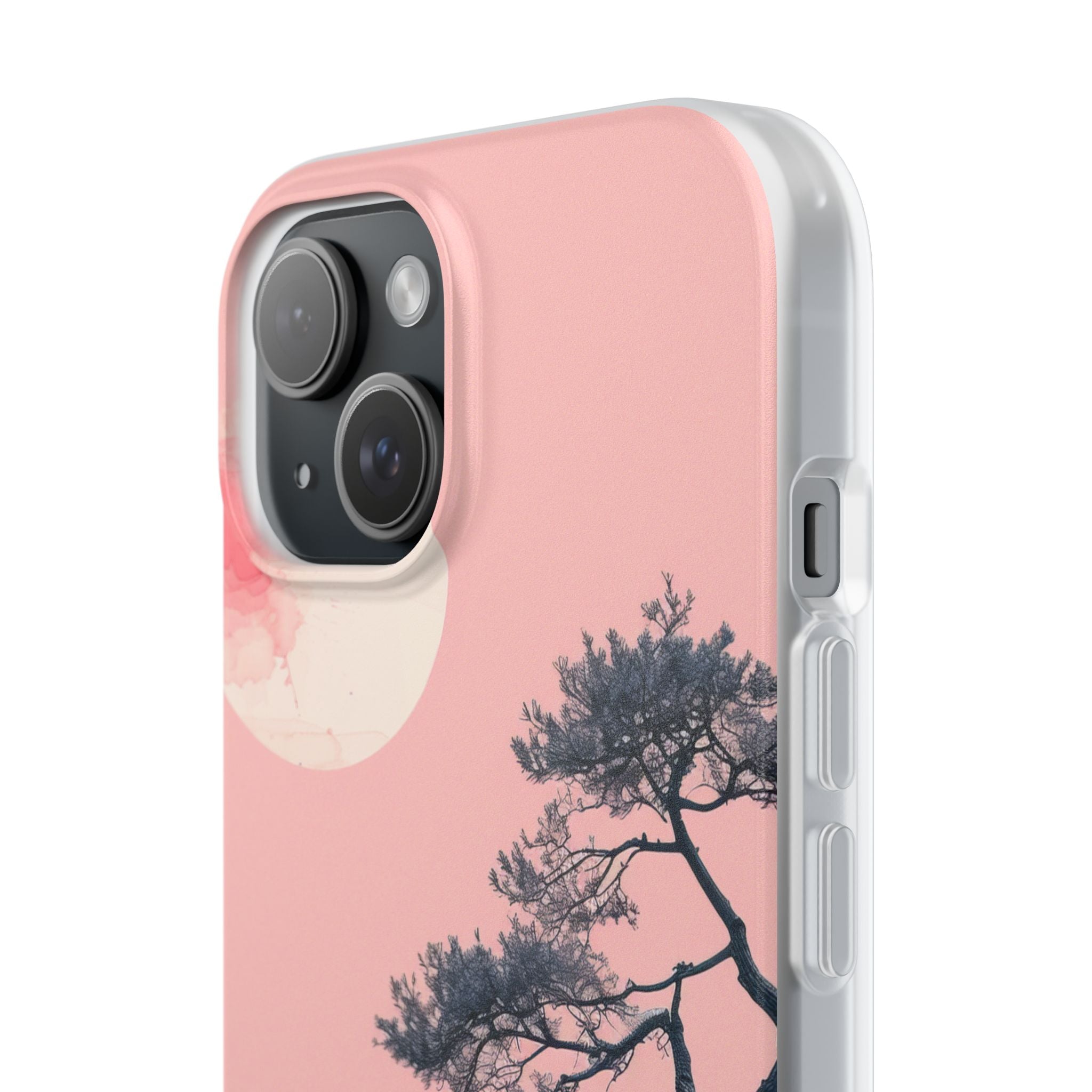 Crimson Moon Tree iPhone 15 Case - Soft