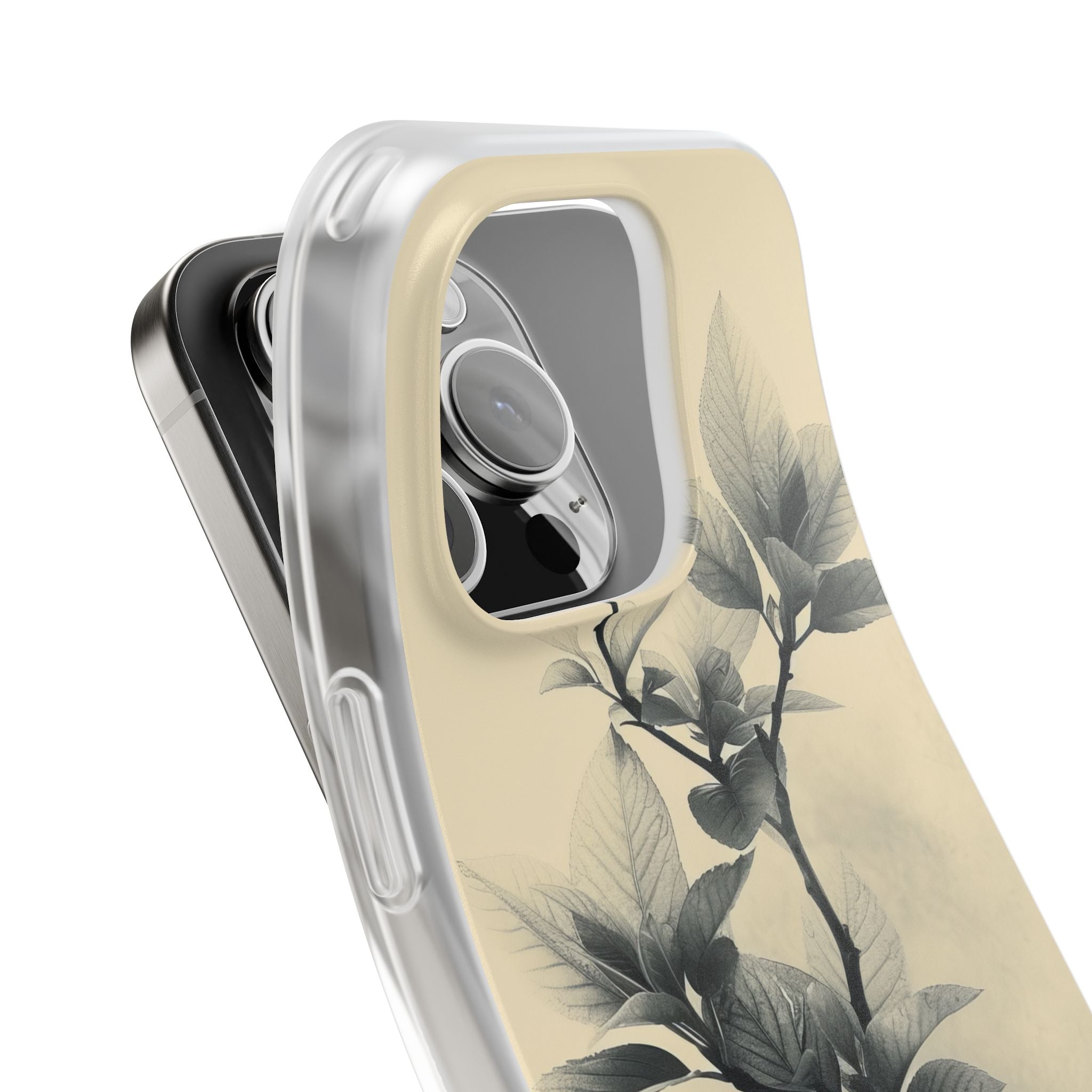 Beige Branch Art - Flexi iPhone 16 Phone Case