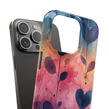 Watercolor Heart Art - Slim iPhone 15 Phone Case