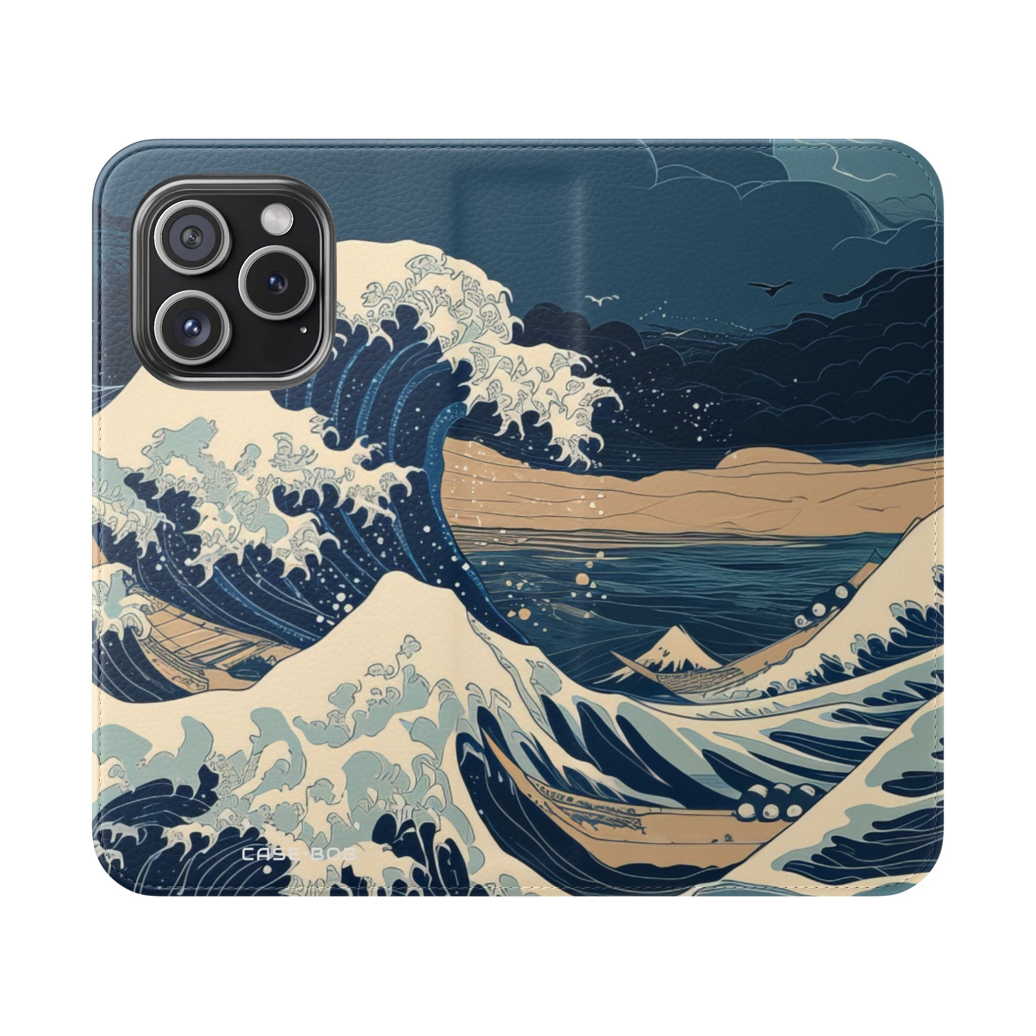 Cresting Navy Wave - iPhone 15 Pro Case - Wallet