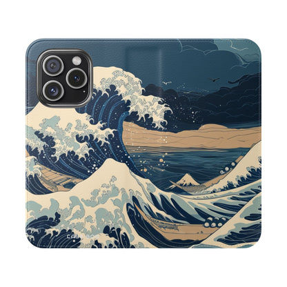 Cresting Navy Wave - iPhone 15 Pro Case - Wallet
