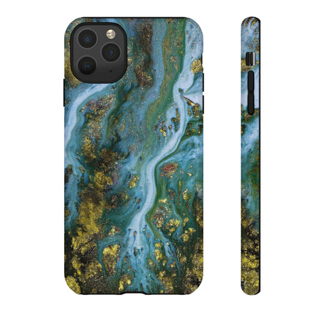 Ocean Blue Ink Art iPhone Case (Protective) iPhone 11 Pro Max Glossy Phone Case