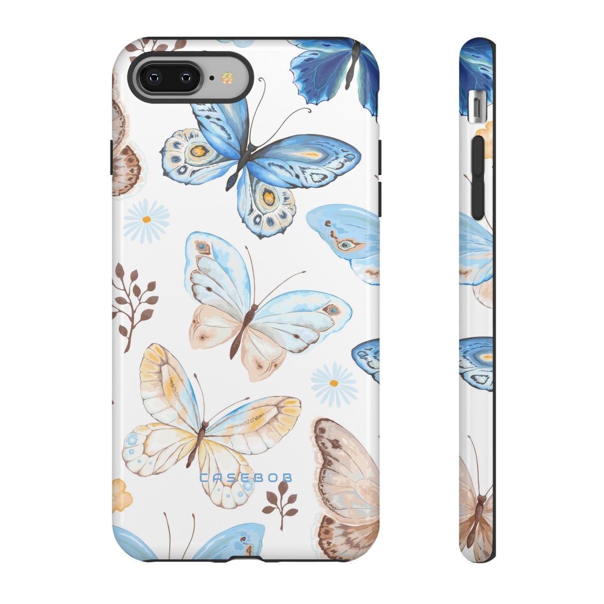 Flying Butterflies, Blue and Yellow iPhone case (Protective) - Protective Phone Case