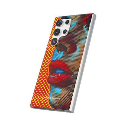 Yellow Red Pop Art Portrait - Flexi Samsung S23 Phone Case