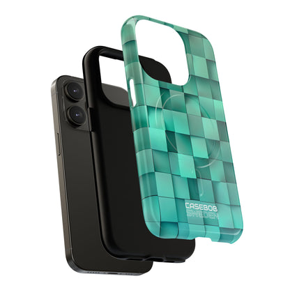 Folded Blue Squares iPhone 14 - Tough+