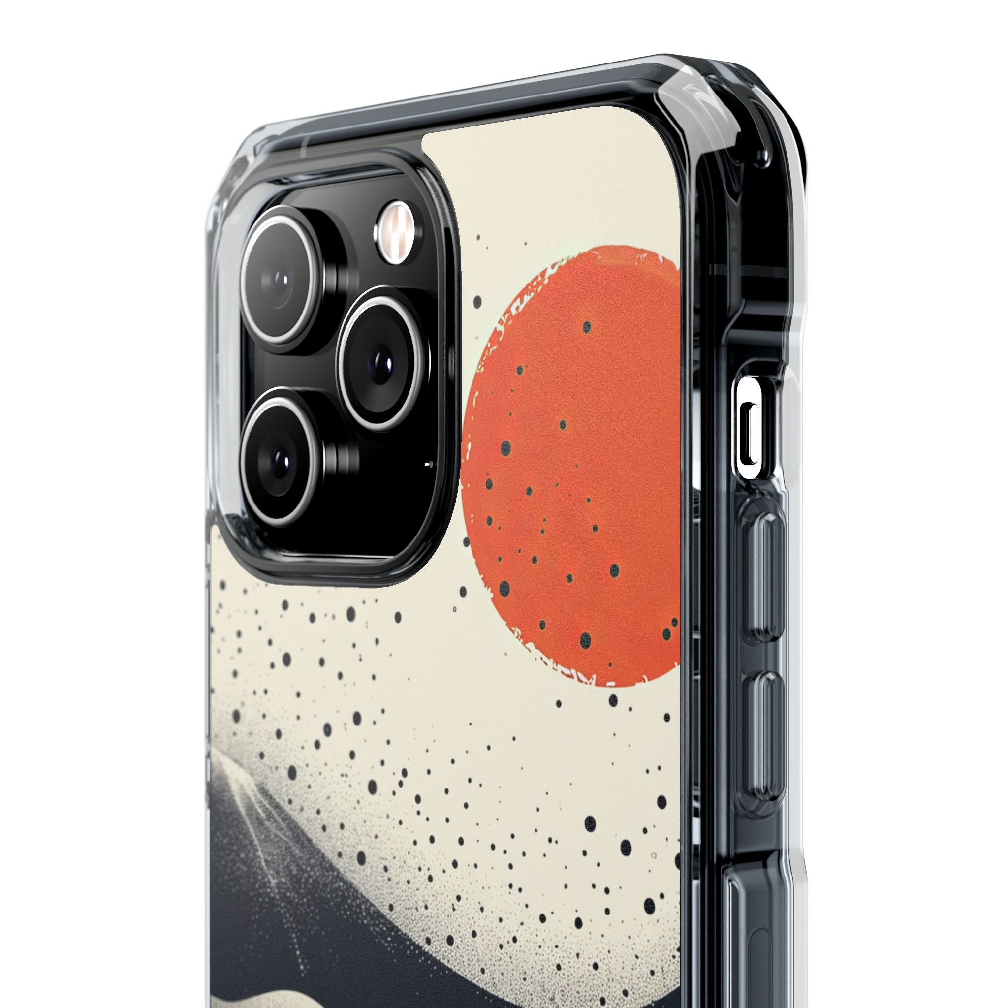 Red Sun Over Flowing Horizons iPhone 14 - Clear Impact Phone Case