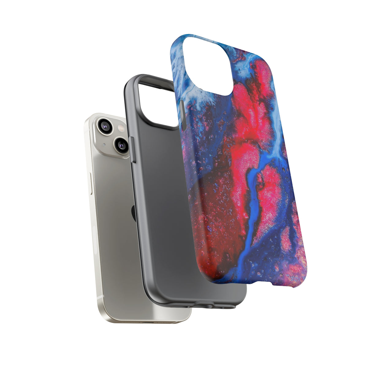 Red n Blue Ink Art iPhone Case (Protective) Phone Case