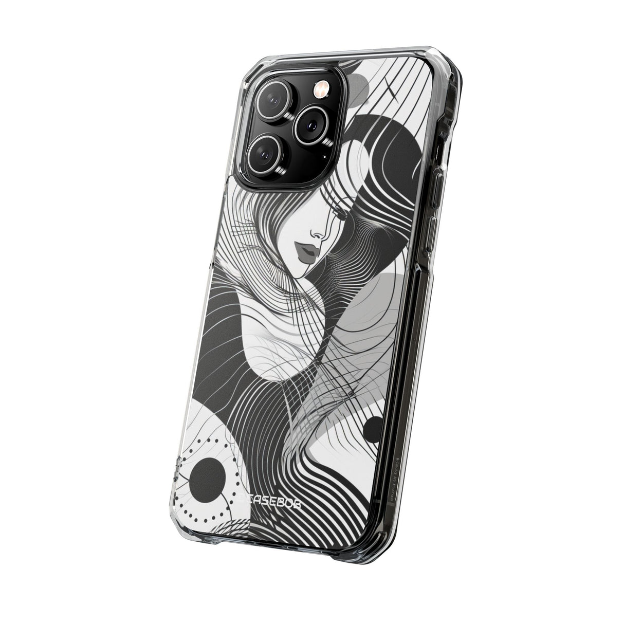 Fluid Noir Rhythm - Phone Case for iPhone (Clear Impact - Magnetic)