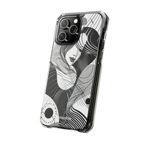 Fluid Noir Rhythm – Handyhülle für iPhone (Clear Impact – Magnetisch) 