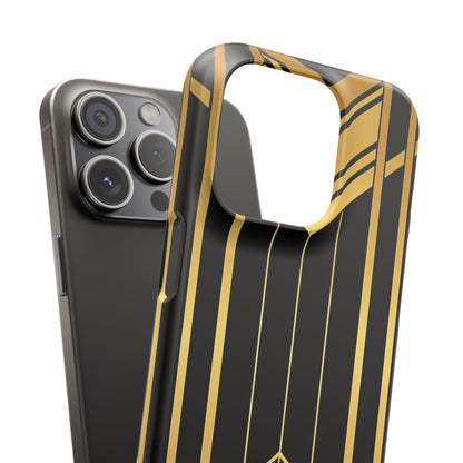 "Golden Art Deco Symmetry in Geometric Elegance" iPhone 15 - Slim Phone Case