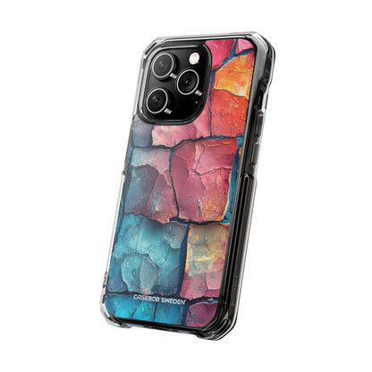 Cracked Earth Mosaic - Clear Impact iPhone 14 Phone Case