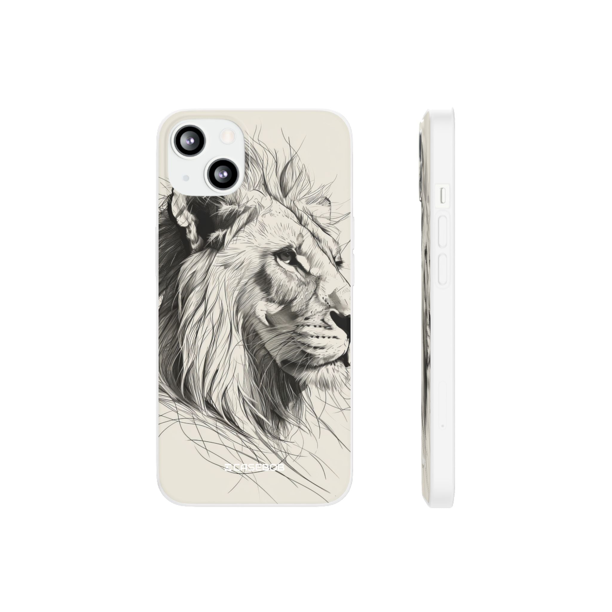 Majestic Linework Lion | Flexible Phone Case for iPhone