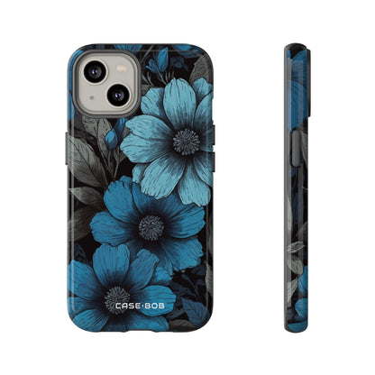 Blue Petal Radiance iPhone 14 Case - Tough