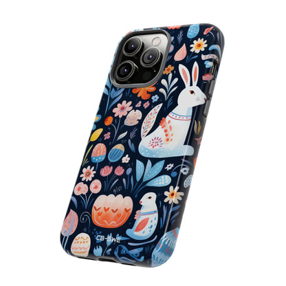 Bunnies Play Among Flowers - iPhone Case