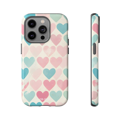 Retro Hearts Symmetry - iPhone Case