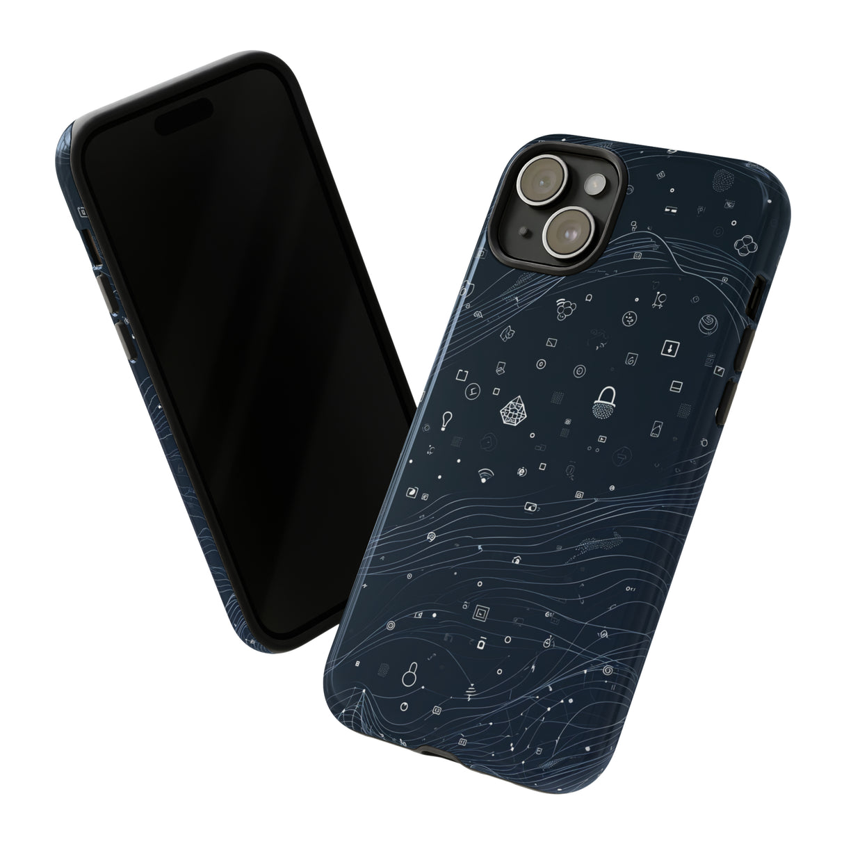 Cerulean Lines: Blue Gradient - Protective Phone Case