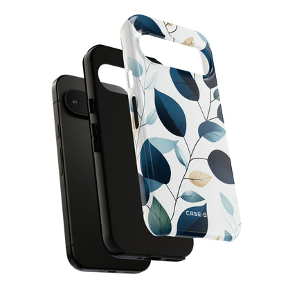 Navy Leaf Veins Google Pixel 9 Pro Case - Tough