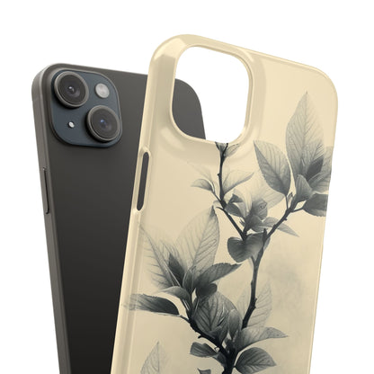 Beige Branch Art - Slim iPhone 15 Phone Case