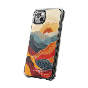 Sunset Waves - Phone Case for iPhone (Clear Impact - Magnetic)