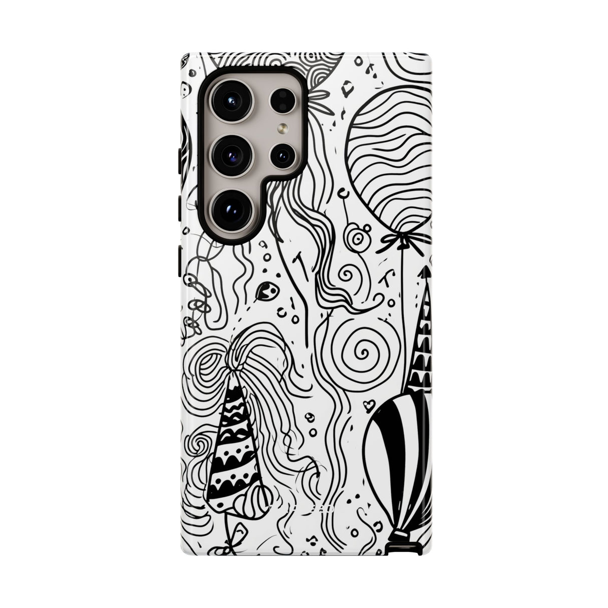 Whimsical Celebration in Black and White - For Samsung S24