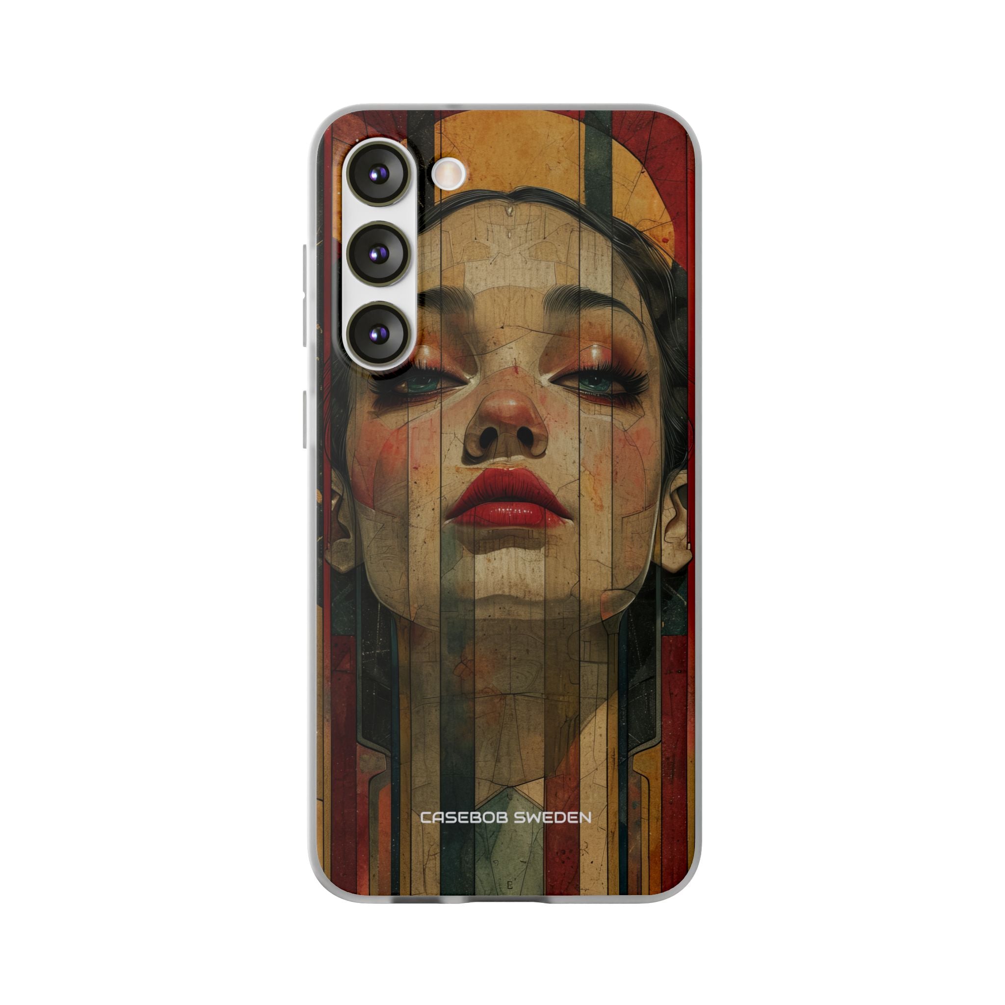 Bold Art Deco Portrait - Flexi Samsung S23 Phone Case