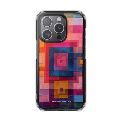 Vibrant Geometry - Clear Impact iPhone 15 Phone Case