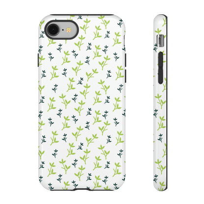 White Flower Pattern - Protective Phone Case