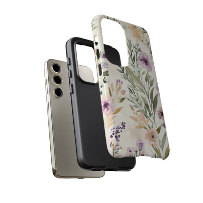 Soft Green Lavender Floral Pattern - Tough Samsung S23 Phone Case