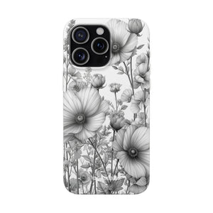 Monochrome Flora | Flexible Handyhülle für iPhone