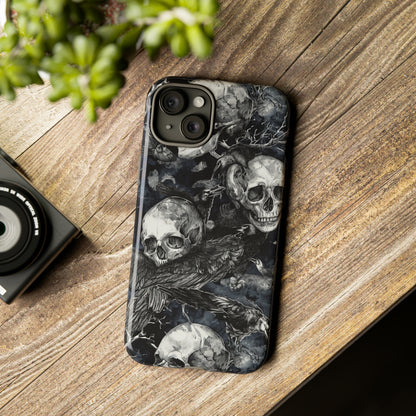 Skulls and Ravens Gothic - Protective Phone Case