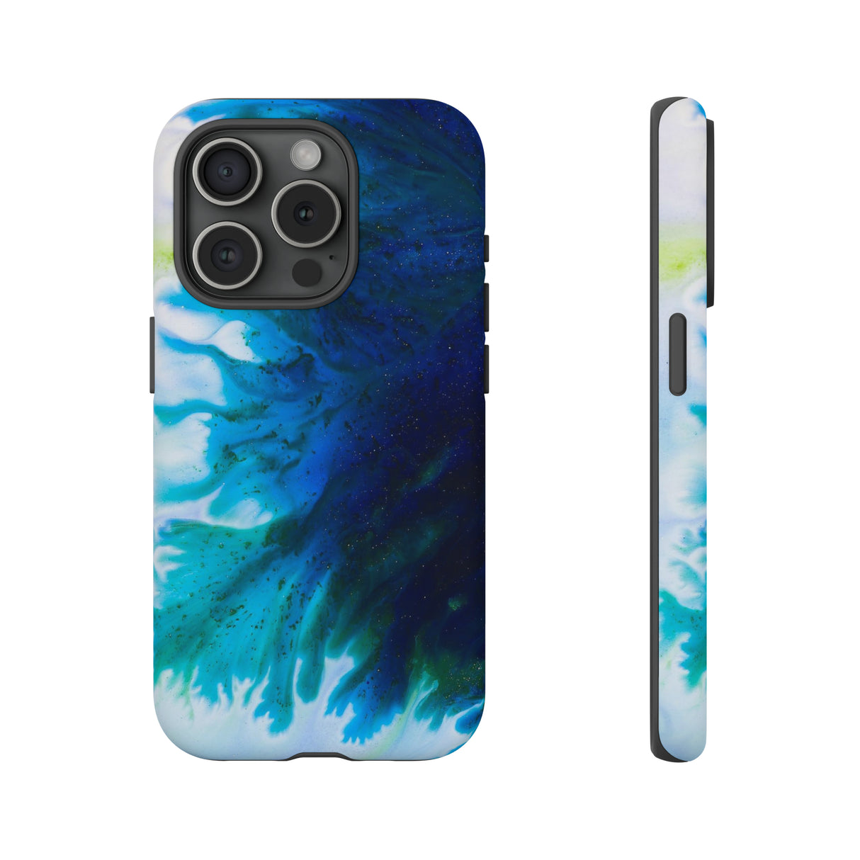 Blue Liquid Ink Art - Protective Phone Case