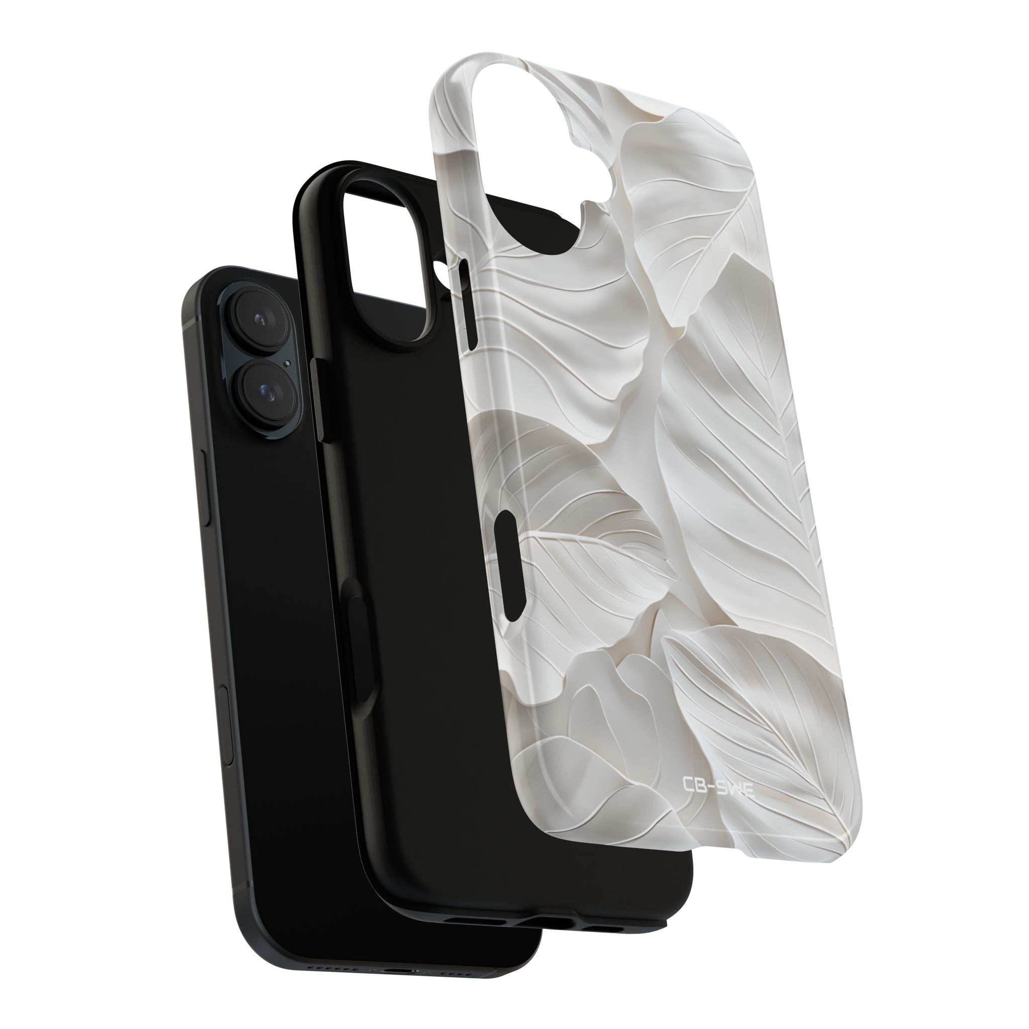 Elegant Leaf Relief - iPhone Case