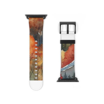 Snowcapped Ember Mountains - Watch Band