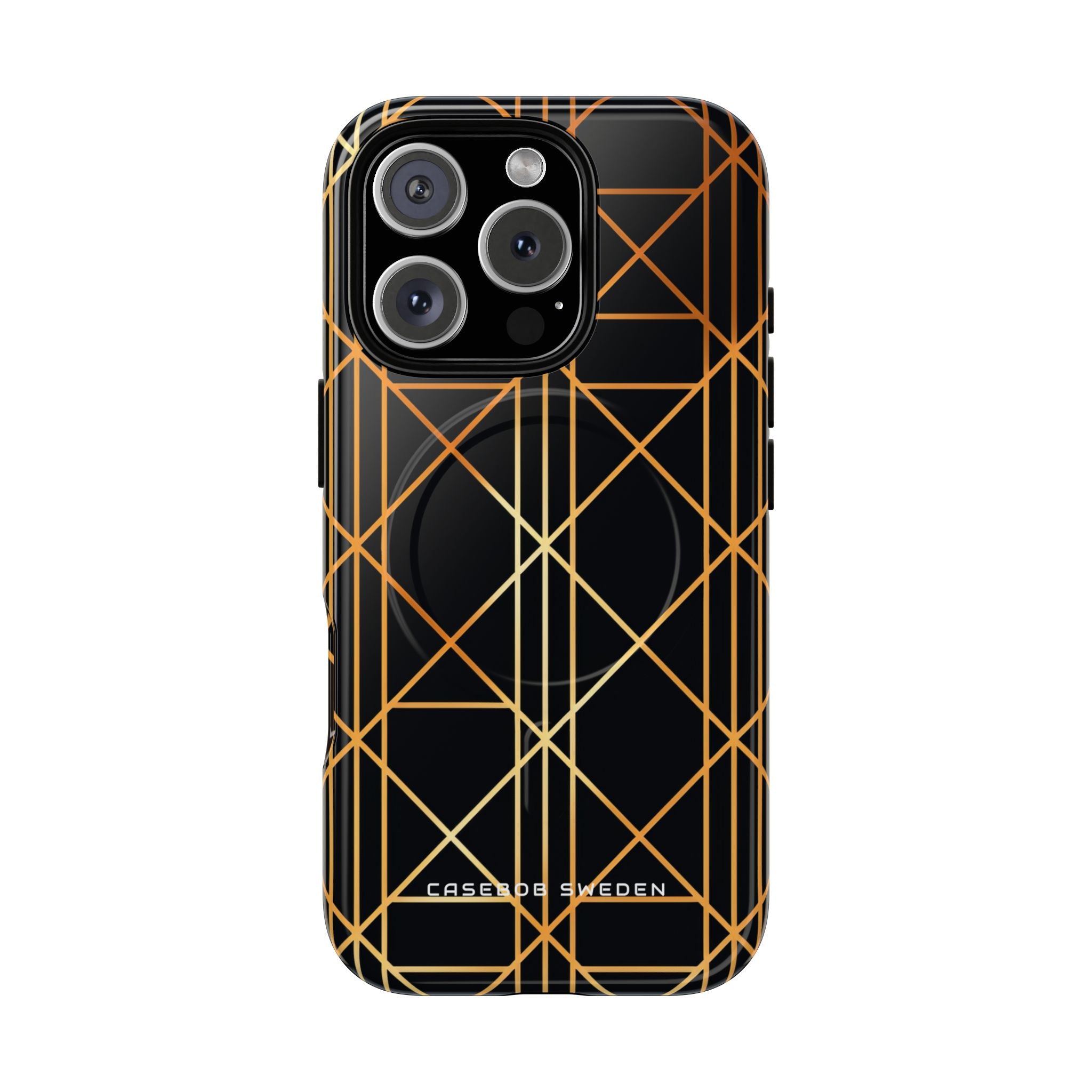 Goldene geometrische Eleganz iPhone 16 Tough+ Handyhülle