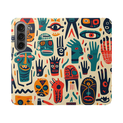 Tribal Faces - Samsung S23 Case - Wallet