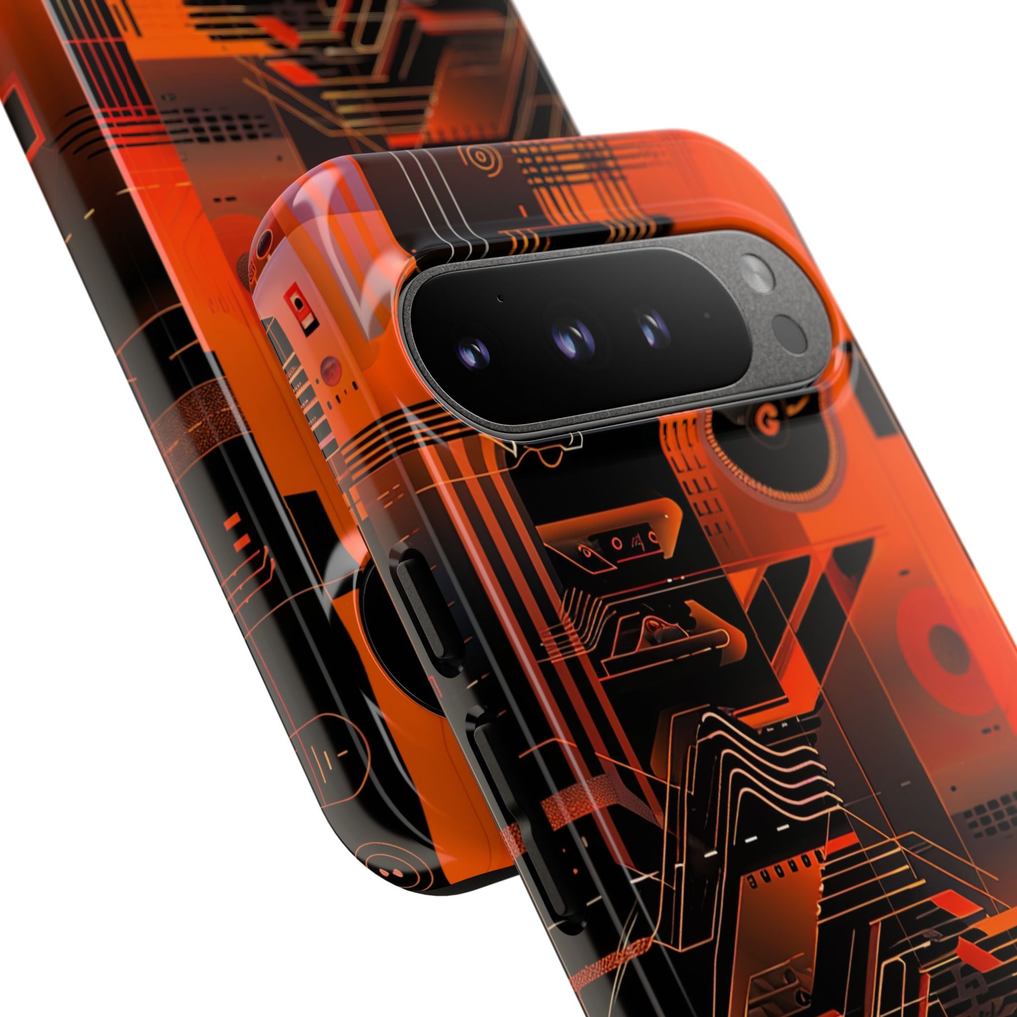 Orange Circuit Dreams Google Pixel 9 - Tough