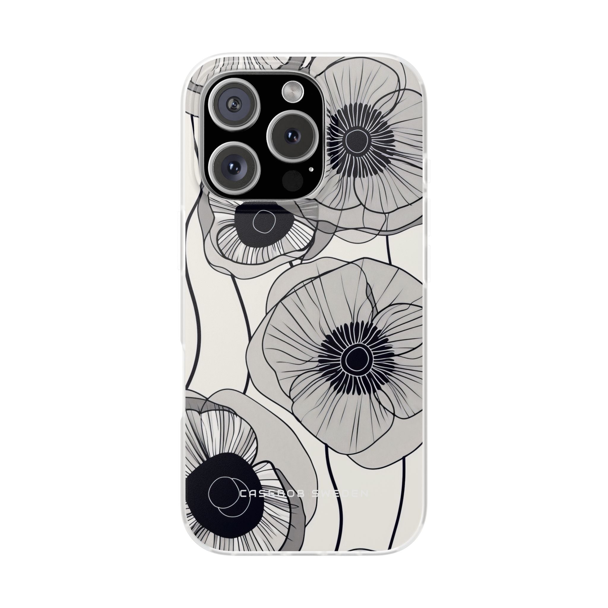 Moderne minimalistische Blumen iPhone 16 - Flexi-Telefonhülle