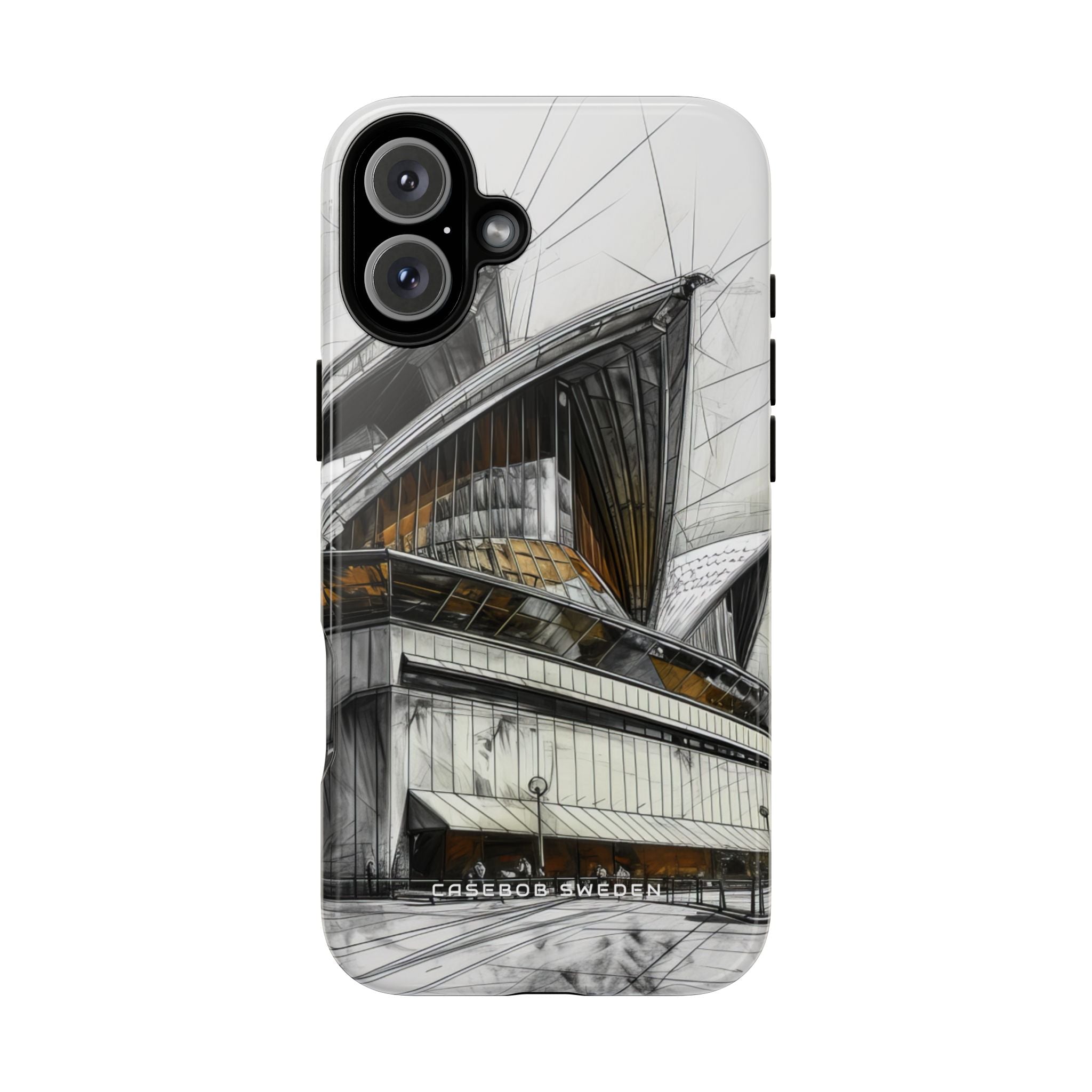 Architectural Curves in Line Formation iPhone 16 - Tough Phone Case