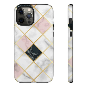 Pink Marble Geometric iPhone Case (Protective) iPhone 12 Pro Max Matte Phone Case